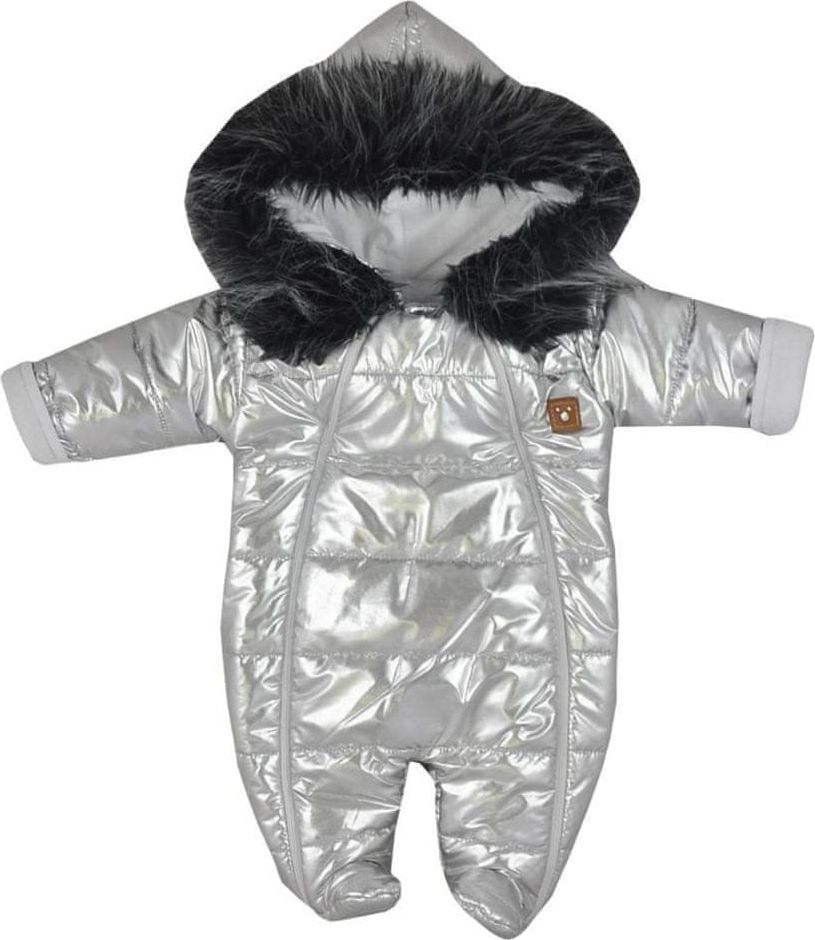 KOALA Zimní kojenecká kombinéza s kapucí Koala Lara stříbrná - obrázek 1