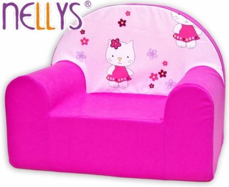 Náhradní potah na dětské křeslo Nellys - Kitty kočička, růžové - obrázek 1
