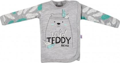 Kojenecká bavlněná košilka New Baby Wild Teddy, Šedá, 56 (0-3m) - obrázek 1