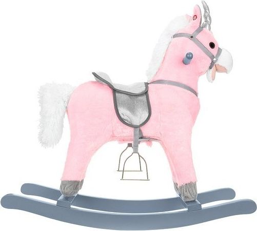 Houpací koník 74 cm - růžovo stříbrný - obrázek 1