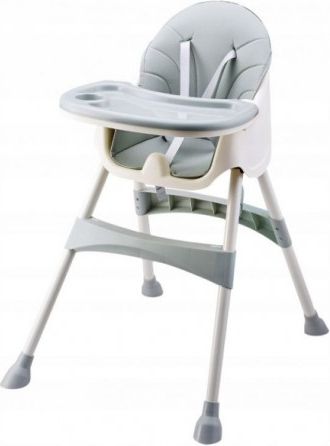 Eco toys Jídelní židlička, stoleček 2v1 - šedá - obrázek 1