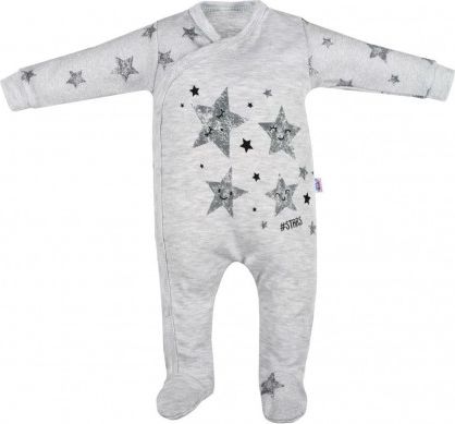 Kojenecký overal New Baby Stars, Šedá, 62 (3-6m) - obrázek 1
