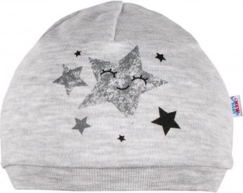 Kojenecká čepička New Baby Stars, Šedá, 80/86 - obrázek 1