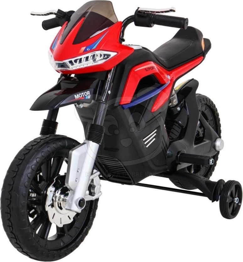 Dětská elektrická motorka Night Rider - červená - obrázek 14