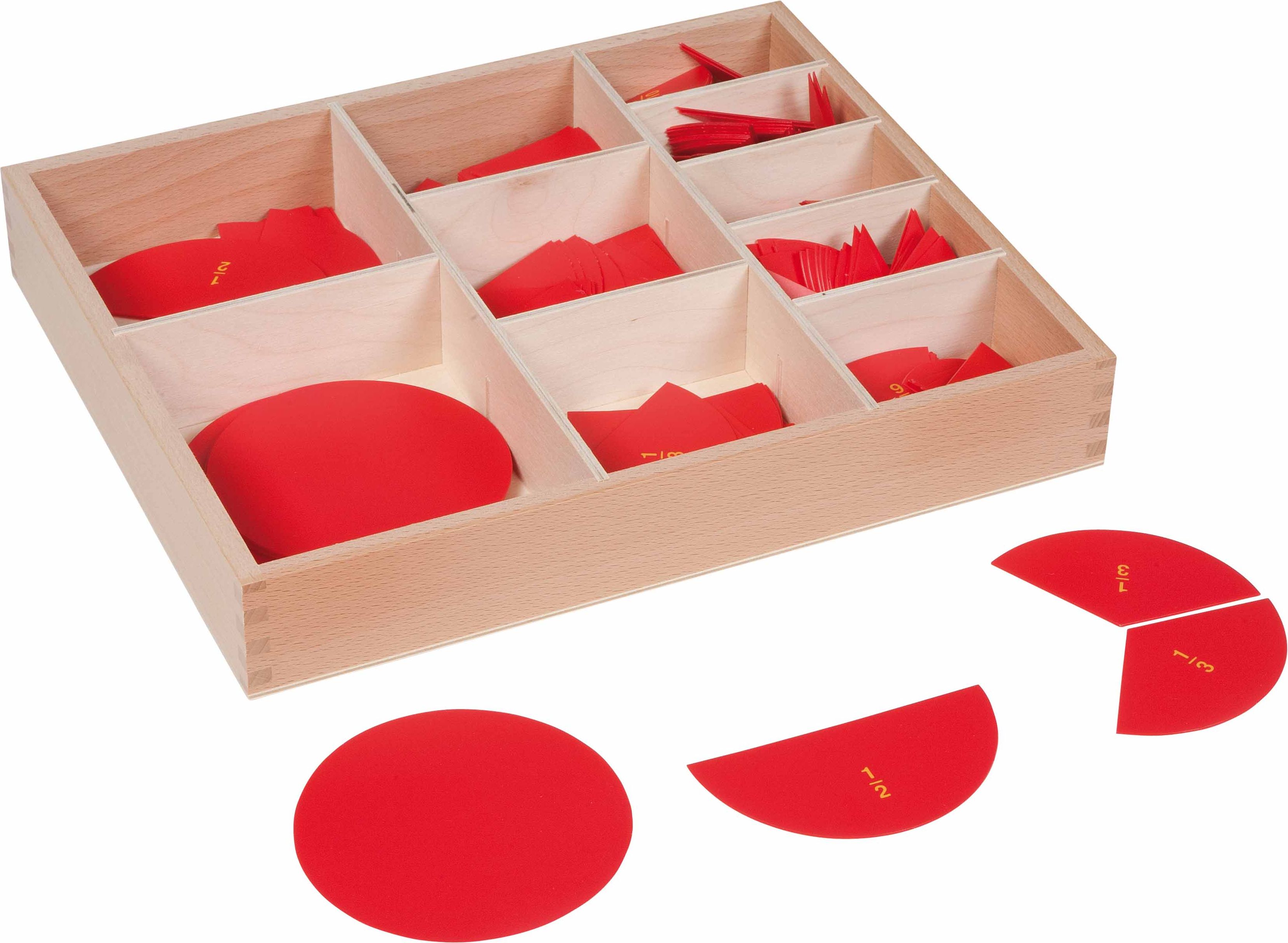 Nienhuis Montessori Cut-Out Labeled Fraction Circles - obrázek 1