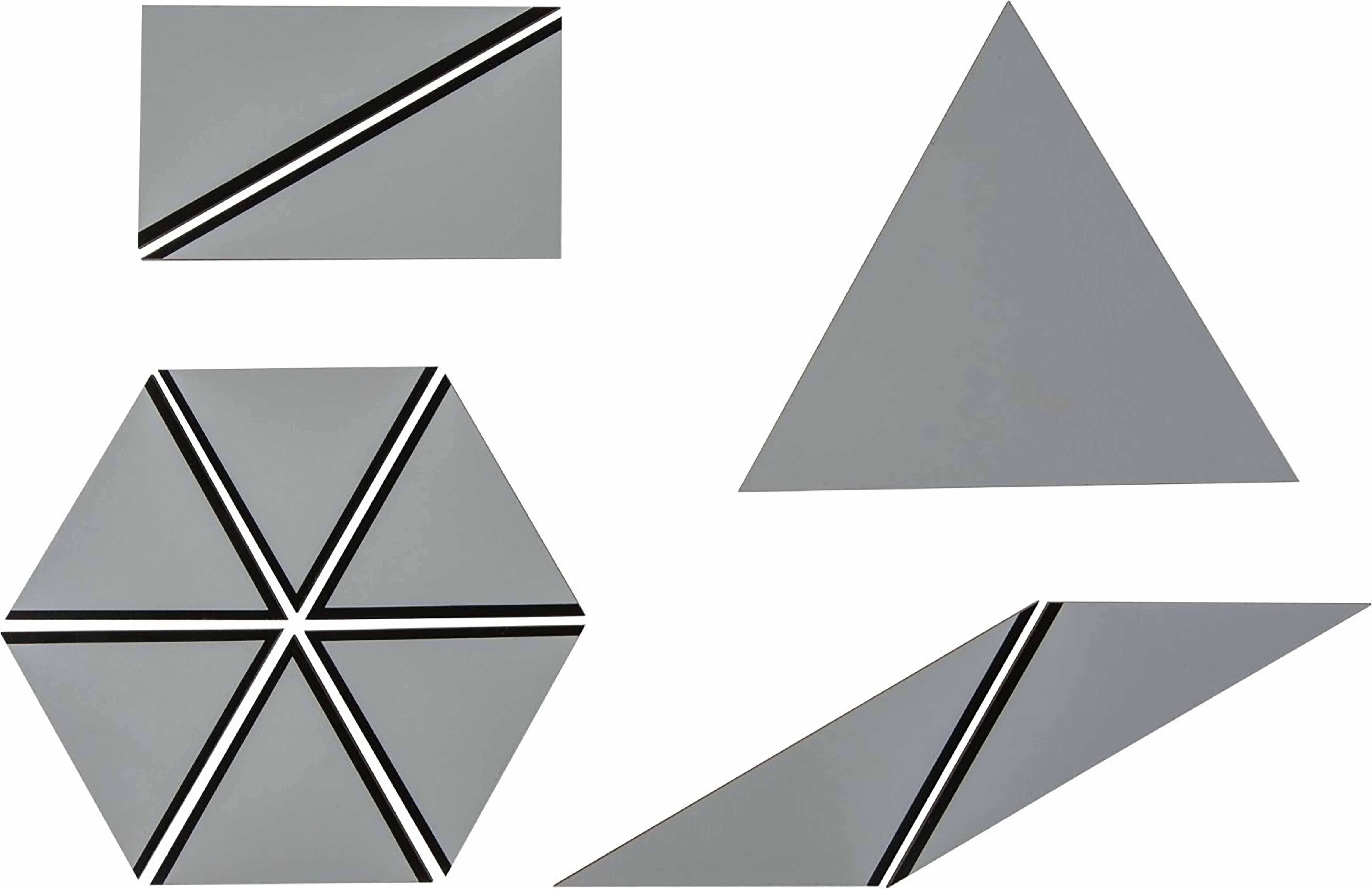 Nienhuis Montessori Set Of Gray Constructive Triangles - obrázek 1