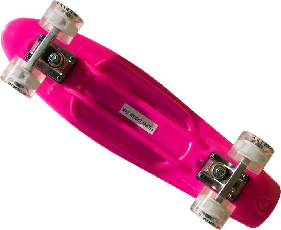 Plastik Penny Board MASTER 22" se svítícími kolečky - růžový - obrázek 2