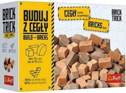 Stavějte z cihel náhradní cihličky přírodní 70ks ke stavebnici Brick Trick v krabici 20,5x14,5x6cm - obrázek 1
