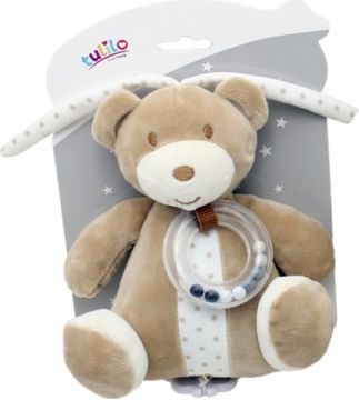 Závěsná plyšová hračka Tulilo s melodií a chrastítkem Medvídek, 18 cm - sv. hnědý - obrázek 1
