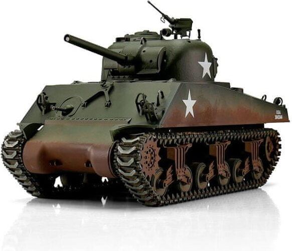 Torro RC tank PRO 1/16 RC M4A3 Sherman 75mm kamufláž zelená - infra IR - Servo - obrázek 1