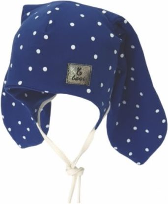 Bexa Bavlněná dvouvrstvá čepice na zavazování Dots - granátová, Velikost koj. oblečení 56-62 (0-3m) - obrázek 1