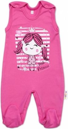 Baby Nellys bavlněné dupačky Sweet Little Princess, růžová, Velikost koj. oblečení 50 (0-1m) - obrázek 1