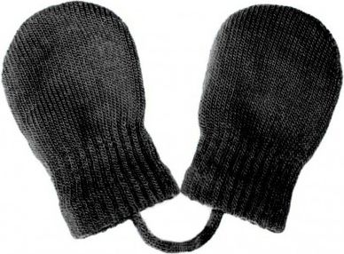 Dětské zimní rukavičky New Baby se šňůrkou černé, Černá, 56 (0-3m) - obrázek 1