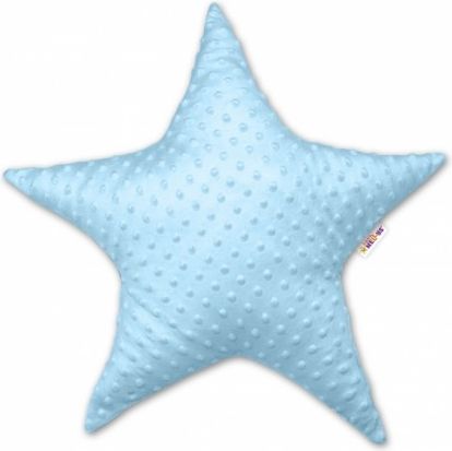 Dětský dekorační polštář Baby Nellys, hvězdička - minky modrý - obrázek 1