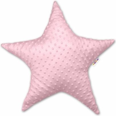 Dětský dekorační polštář Baby Nellys, hvězdička - minky růžová - obrázek 1